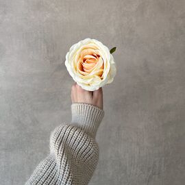 Головка розы, бежевая, 11 см, изображение 4 ᐒ купить на  ❤ Like7km.com.ua