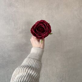 Головка розы, бордовая, 9 см, изображение 4 ᐒ купить на  ❤ Like7km.com.ua