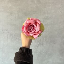 Головка розы, розово-зеленая, 10 см., изображение 5 ᐒ купить на  ❤ Like7km.com.ua