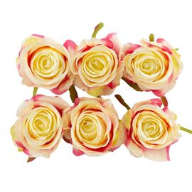 Головка розы, бело-розовая, 8 см, изображение 2 ᐒ купить на  ❤ Like7km.com.ua