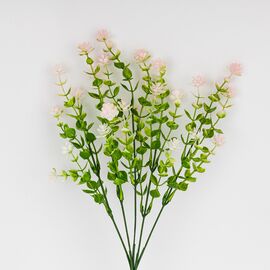 Искусственная зеленая ветвь с розовыми соцветиями, 35 см, изображение 2 ᐒ купить на  ❤ Like7km.com.ua