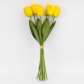 Букет тюльпанов с эффектом живого прикосновения, 9 бутонов, желтый, 45 см, изображение 4 ᐒ купить на  ❤ Like7km.com.ua