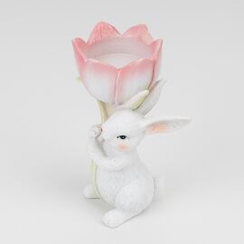 Подсвечник "Кролик с розовым тюльпаном", 12,5 см, изображение 3 ᐒ купить на  ❤ Like7km.com.ua