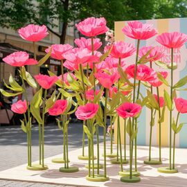 Большие ростовые декоративные цветы на стойке, розовые, 125 см, изображение 5 ᐒ купить на  ❤ Like7km.com.ua