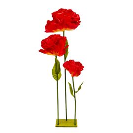 Большие ростовые декоративные цветы на стойке, красные, 155 см, изображение 2 ᐒ купить на  ❤ Like7km.com.ua
