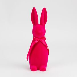 Фигурка флоковая "Пасхальный зайчик", темно-розовая, 30 см, изображение 3 ᐒ купить на  ❤ Like7km.com.ua