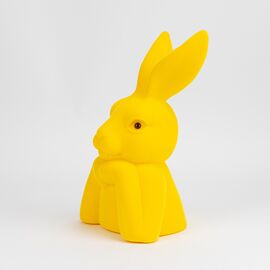 Фигурка флоковая "Пасхальный зайчик", желтая, 40 см, изображение 2 ᐒ купить на  ❤ Like7km.com.ua