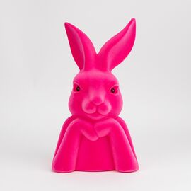 Фигурка флоковая "Пасхальный зайчик", розовая, 40 см, изображение 3 ᐒ купить на  ❤ Like7km.com.ua