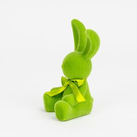 Фигурка флоковая "Пасхальный зайчик", зеленая, 15 см, изображение 2 ᐒ купить на  ❤ Like7km.com.ua