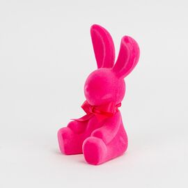 Фигурка флоковая "Пасхальный зайчик", розовая, 15 см, изображение 2 ᐒ купить на  ❤ Like7km.com.ua