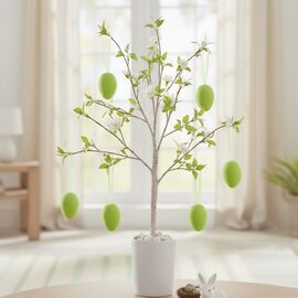 Набор из 6 подвесных флоковых крашанок, зеленый, 6 см, изображение 2 ᐒ купить на  ❤ Like7km.com.ua