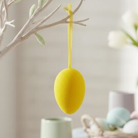Набор из 3 подвесных флоковых крашанок, желтый, 9,5 см, изображение 3 ᐒ купить на  ❤ Like7km.com.ua