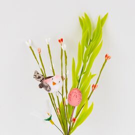 Пасхальная декоративная веточка "Птичка и крашанка", 33 см, изображение 2 ᐒ купить на  ❤ Like7km.com.ua