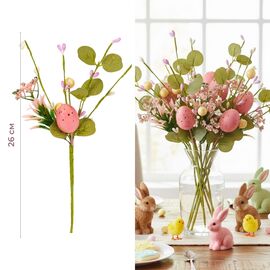 Пасхальная декоративная веточка "Розовая крашанка с ягодами", 26 см, изображение 3 ᐒ купить на  ❤ Like7km.com.ua