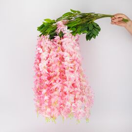 Набор из 12 свисающих веток "Глициния розовая", 103 см, изображение 2 ᐒ купить на  ❤ Like7km.com.ua