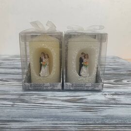 Свадебная свеча (10 см) (цвет кремовый, белый), изображение 2 ᐒ купить на  ❤ Like7km.com.ua