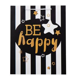 Подарочный пакет "Be happy", 26*32 см * Рандомный выбор дизайна, изображение 2 ᐒ купить на  ❤ Like7km.com.ua