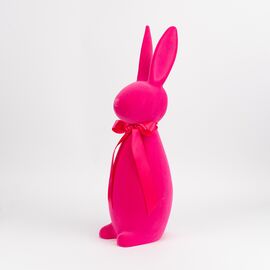Фигурка флоковая "Пасхальный зайчик", розовая, 70 см, изображение 2 ᐒ купить на  ❤ Like7km.com.ua