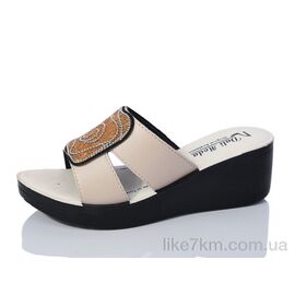 Шлепанцы женские Лето 0970D beige (6 пар р.36-40) "Sali-2" оптом со склада 7км ᐒ купить на  ❤ Like7km.com.ua
