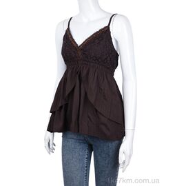 Блузка Лето 506 (08880) brown (3 шт. р.S-L) "Obuvok" оптом со склада 7км ᐒ купить на  ❤ Like7km.com.ua