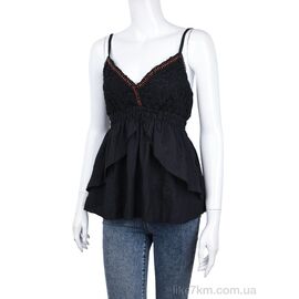 Блузка Лето 506 (08881) black (3 шт. р.S-L) "Obuvok" оптом со склада 7км ᐒ купить на  ❤ Like7km.com.ua