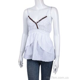Блузка Лето 506 (08883) white (3 шт. р.S-L) "Obuvok" оптом со склада 7км ᐒ купить на  ❤ Like7km.com.ua