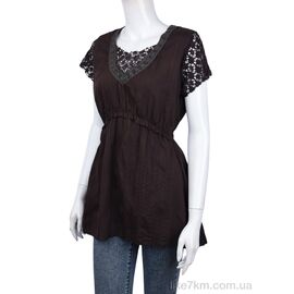 Блузка Лето 508 (08886) brown (3 шт. р.S-L) "Obuvok" оптом со склада 7км ᐒ купить на  ❤ Like7km.com.ua