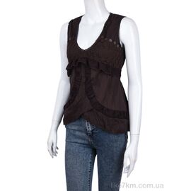Блузка Лето 511 (08884) brown (3 шт. р.S-L) "Obuvok" оптом со склада 7км ᐒ купить на  ❤ Like7km.com.ua