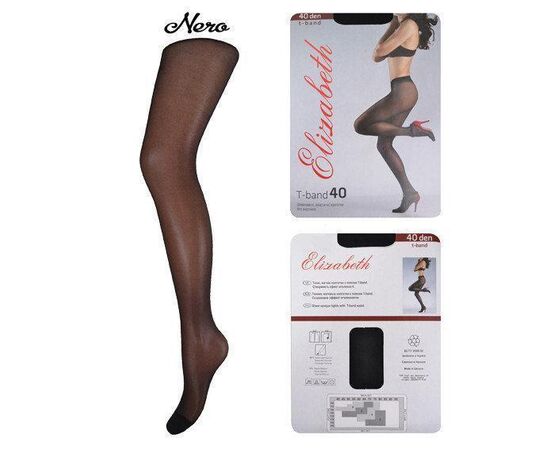 Колготки Elizabeth 40 den t-band Nero р.5 (00116) | 5 шт. ᐒ купить на  ❤ Like7km.com.ua
