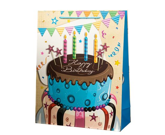 Подарочный пакет "Birthday cake" 26 * 10 * 32 ᐒ купить на  ❤ Like7km.com.ua