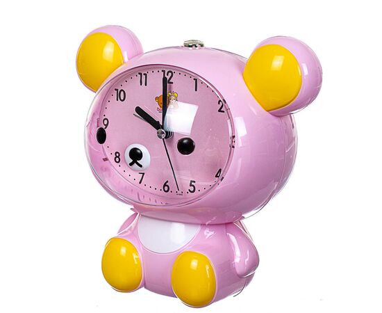 Будильник "Медведь" розовый, изображение 2 ᐒ купить на  ❤ Like7km.com.ua
