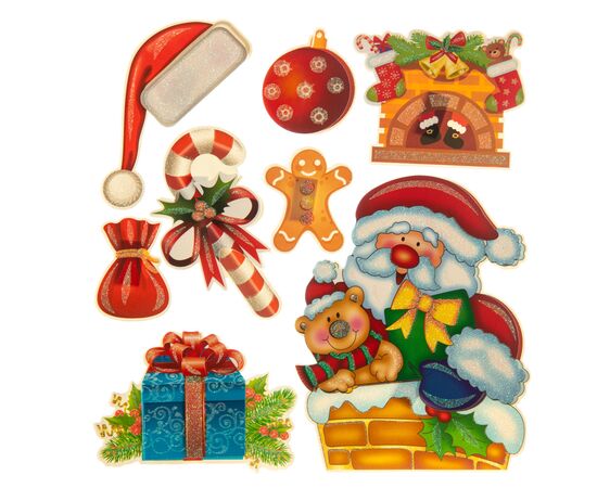 Набор наклеек "Веселый Санта" * случайный выбор дизайна, изображение 5 ᐒ купить на  ❤ Like7km.com.ua