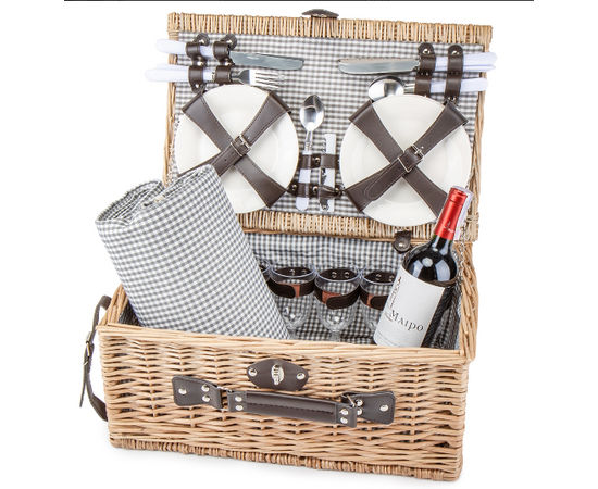 Кошик для пікніка "Родина" на 6 осіб, коричневий (0503-027), изображение 4 ᐒ купить на  ❤ Like7km.com.ua