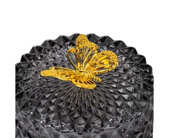 Емкость для хранения "Золотая бабочка", серая, 10,5 см, изображение 2 ᐒ купить на  ❤ Like7km.com.ua