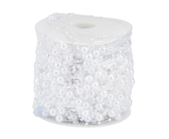 Гирлянда из бусин на леске, белая, 15 м, изображение 2 ᐒ купить на  ❤ Like7km.com.ua