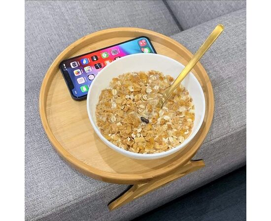 Бамбуковый столик-накладка на подлокотник дивана, 25 см, изображение 5 ᐒ купить на  ❤ Like7km.com.ua