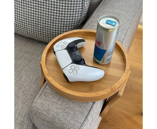 Бамбуковый столик-накладка на подлокотник дивана, 25 см, изображение 6 ᐒ купить на  ❤ Like7km.com.ua