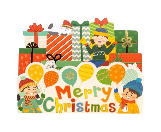 Серия открыток "Веселых праздников", 4 вида, изображение 8 ᐒ купить на  ❤ Like7km.com.ua