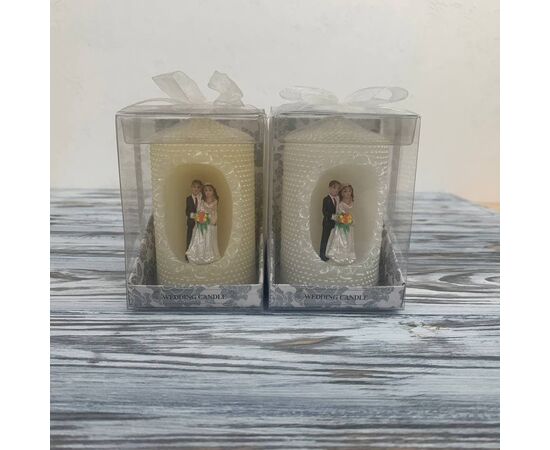 Свадебная свеча (10 см) (цвет кремовый, белый), изображение 2 ᐒ купить на  ❤ Like7km.com.ua