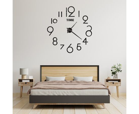 3Д часы настенные, черные, изображение 2 ᐒ купить на  ❤ Like7km.com.ua