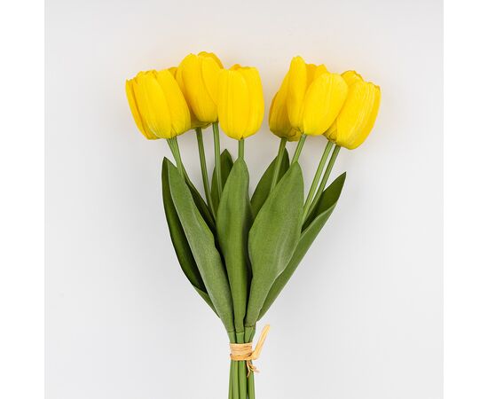 Букет тюльпанов с эффектом живого прикосновения, 9 бутонов, желтый, 45 см, изображение 2 ᐒ купить на  ❤ Like7km.com.ua