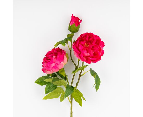 Искусственный пион с 3 бутонами с эффектом живого прикосновения, кремово-розовый, 80 см, изображение 2 ᐒ купить на  ❤ Like7km.com.ua