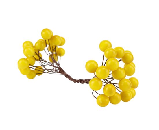 Набор декоративных ягодок "Дары природы", жёлтый, 15 см 4SEASONS, изображение 2 ᐒ купить на  ❤ Like7km.com.ua