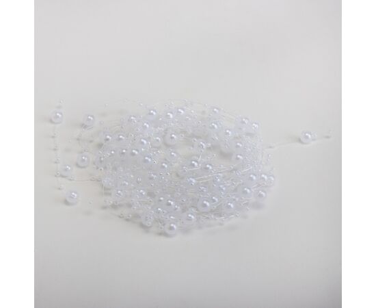 Декоративные бусы, белые, изображение 2 ᐒ купить на  ❤ Like7km.com.ua