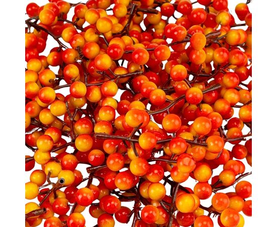 Искусственная веточка с ягодами "Золотая осень", оранжевая, 9 см, изображение 2 ᐒ купить на  ❤ Like7km.com.ua