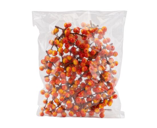 Искусственная веточка с ягодами "Золотая осень", оранжевая, 9 см, изображение 4 ᐒ купить на  ❤ Like7km.com.ua