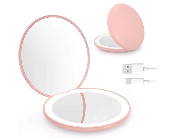 Косметическое зеркальце с подсветкой "Shine bright", 9 см, изображение 3 ᐒ купить на  ❤ Like7km.com.ua