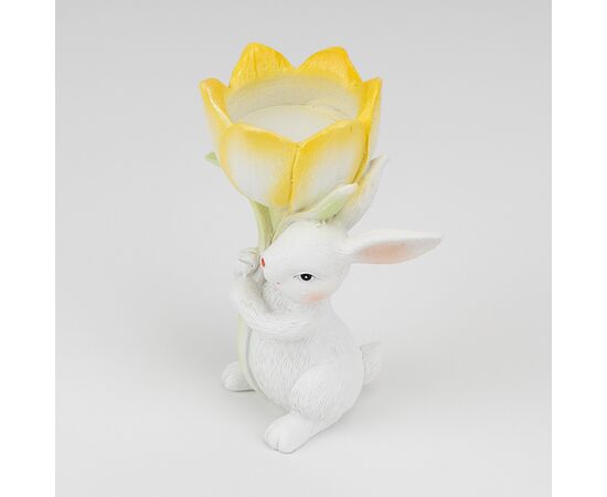 Подсвечник "Кролик с желтым тюльпаном", 12,5 см, изображение 3 ᐒ купить на  ❤ Like7km.com.ua