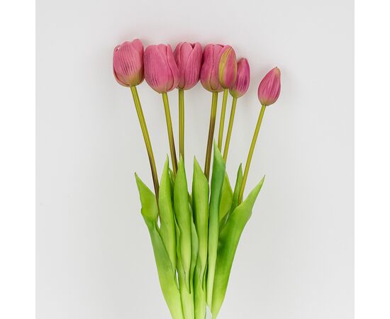 Букет латексных тюльпанов, 7 бутонов, розовый, 48 см, изображение 2 ᐒ купить на  ❤ Like7km.com.ua