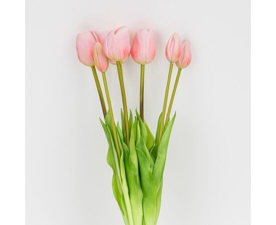 Букет латексных тюльпанов, 7 бутонов, нежно-розовый, 48 см, изображение 2 ᐒ купить на  ❤ Like7km.com.ua